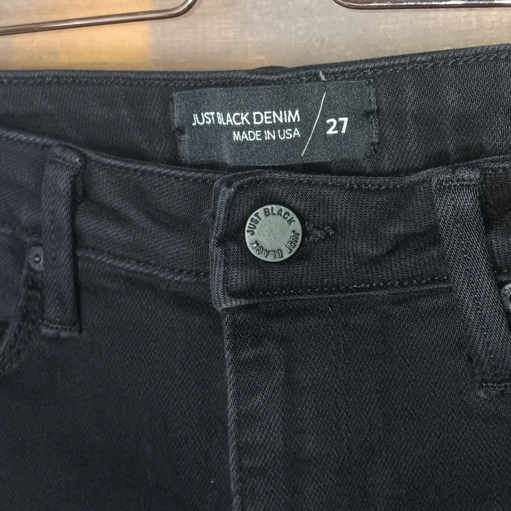 Just Black Denim Jeans Slim Leg 27 Black